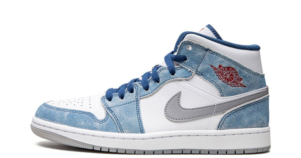Jordan 1 Mid French Blue Fire Red - OnSize