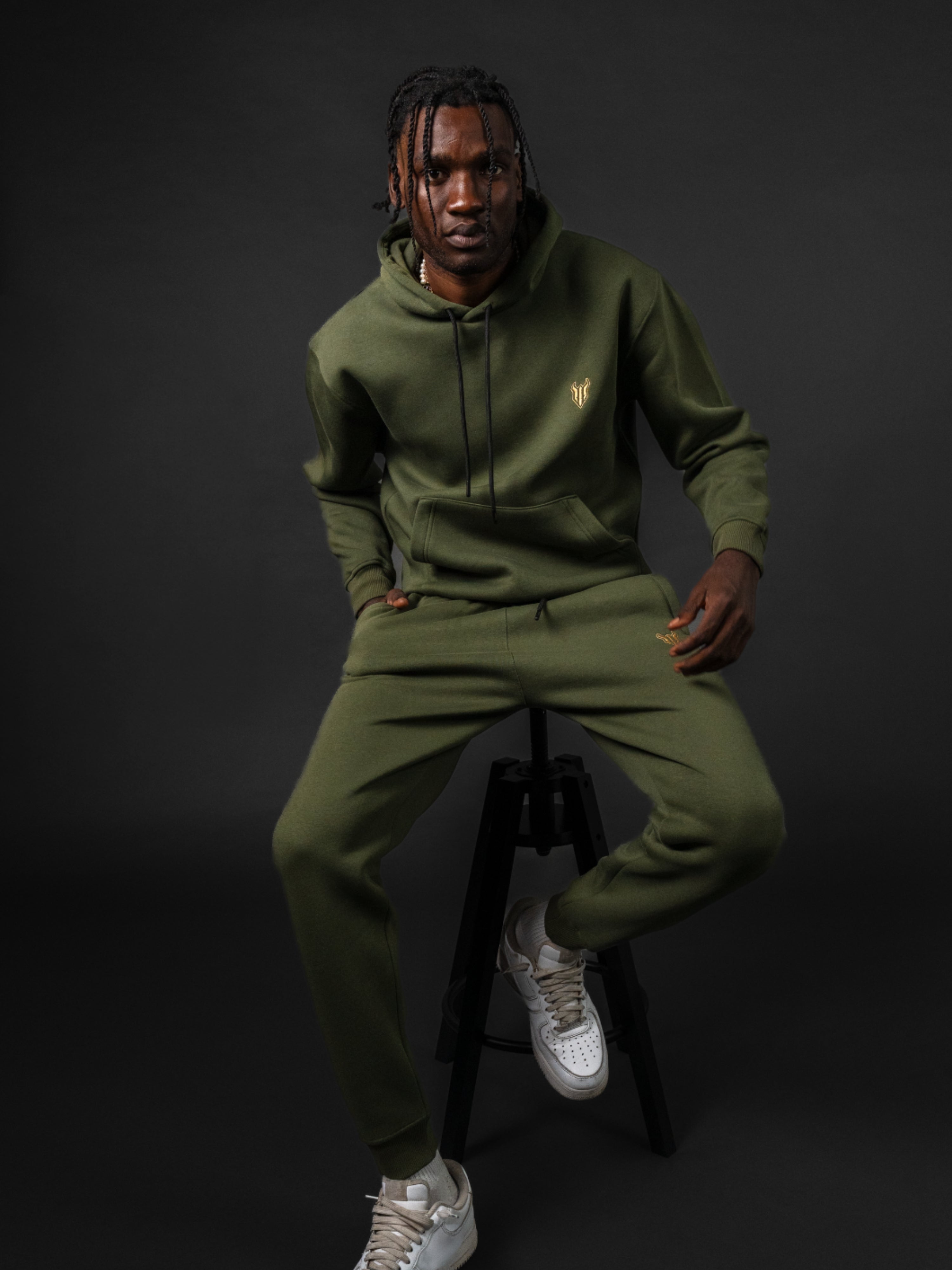 HELL FIGHT Basic Hoodie Olive