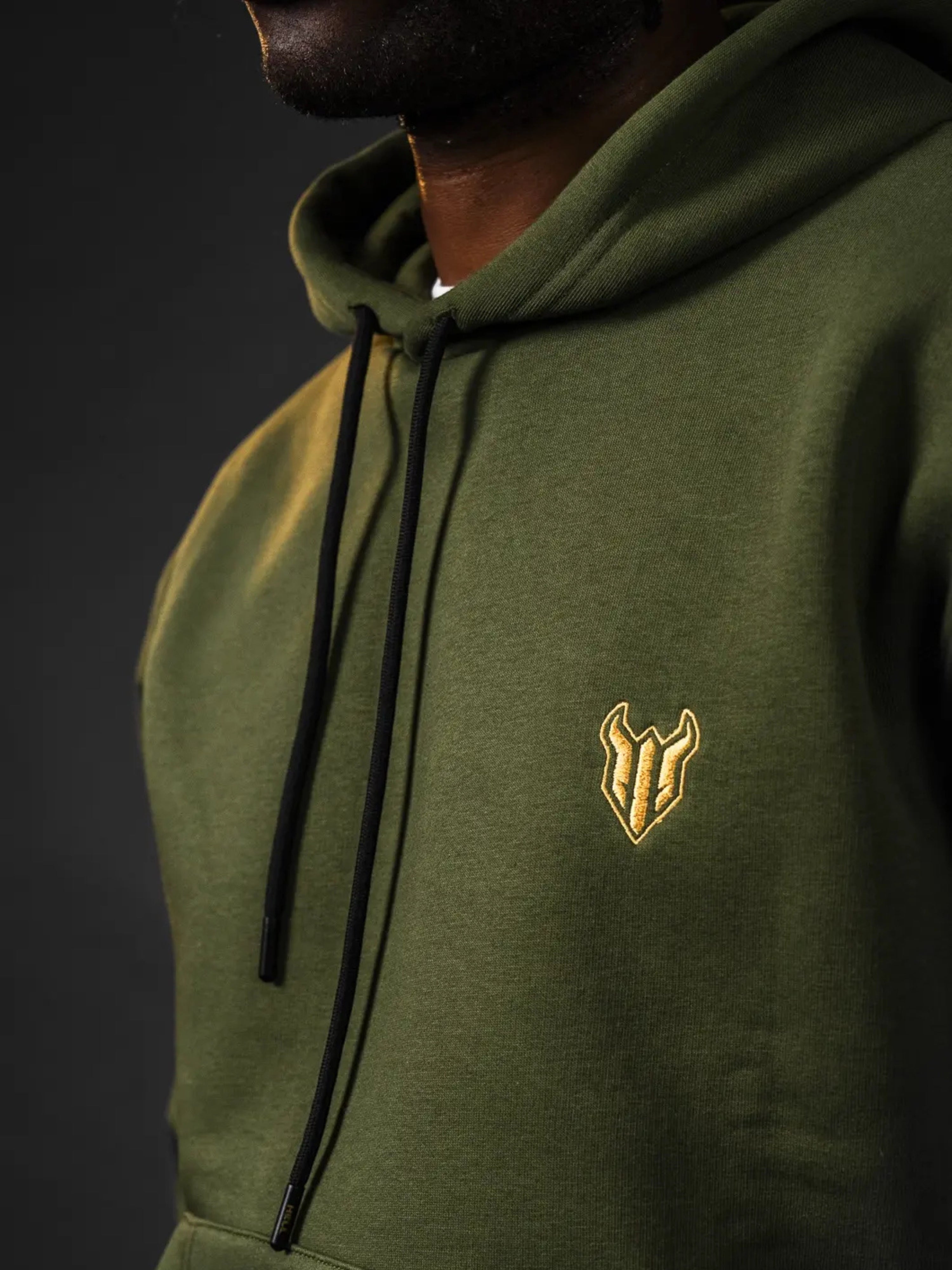 HELL FIGHT Basic Hoodie Olive