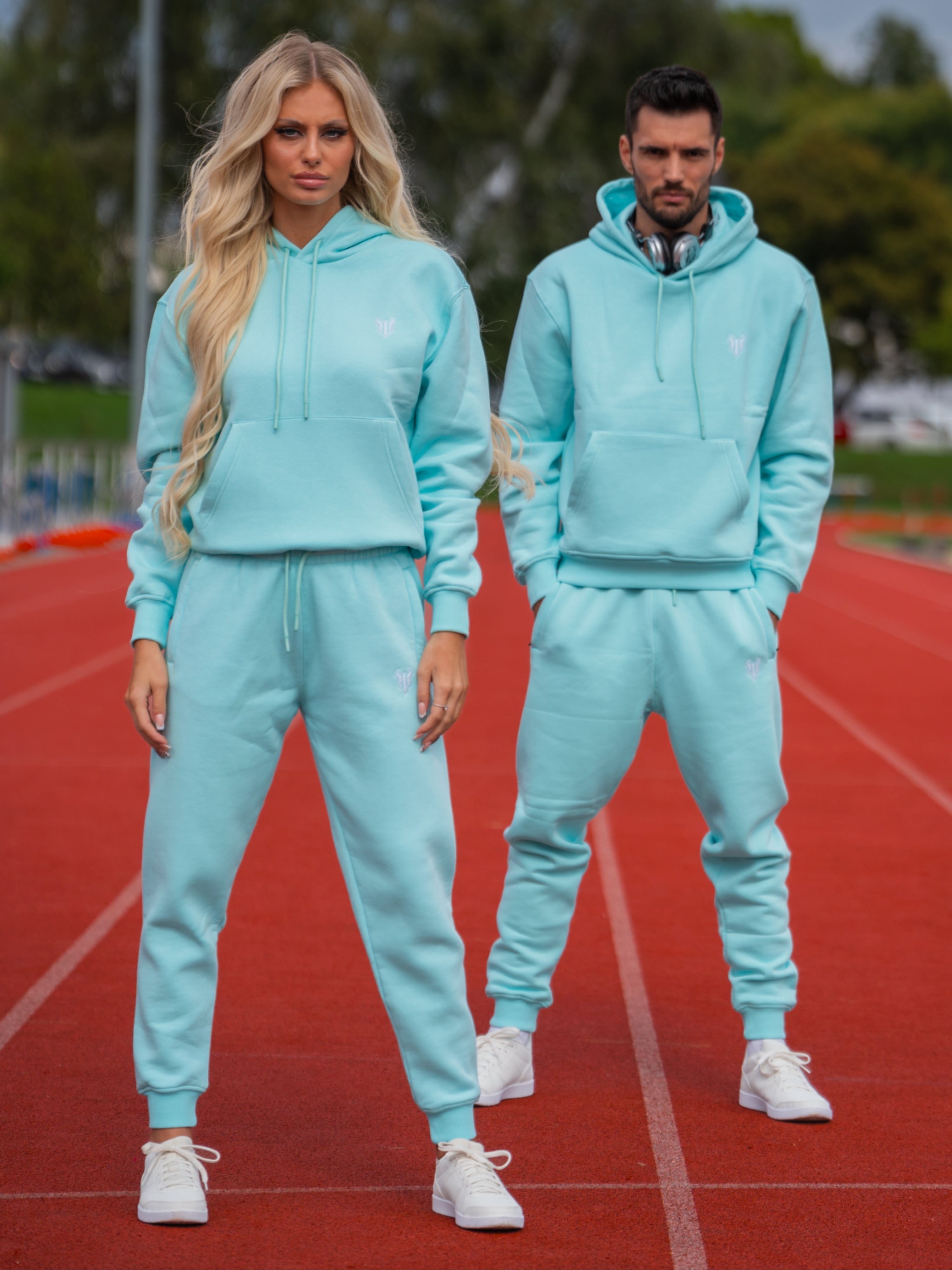 HELL FIGHT Basic Sweatpants Light Blue