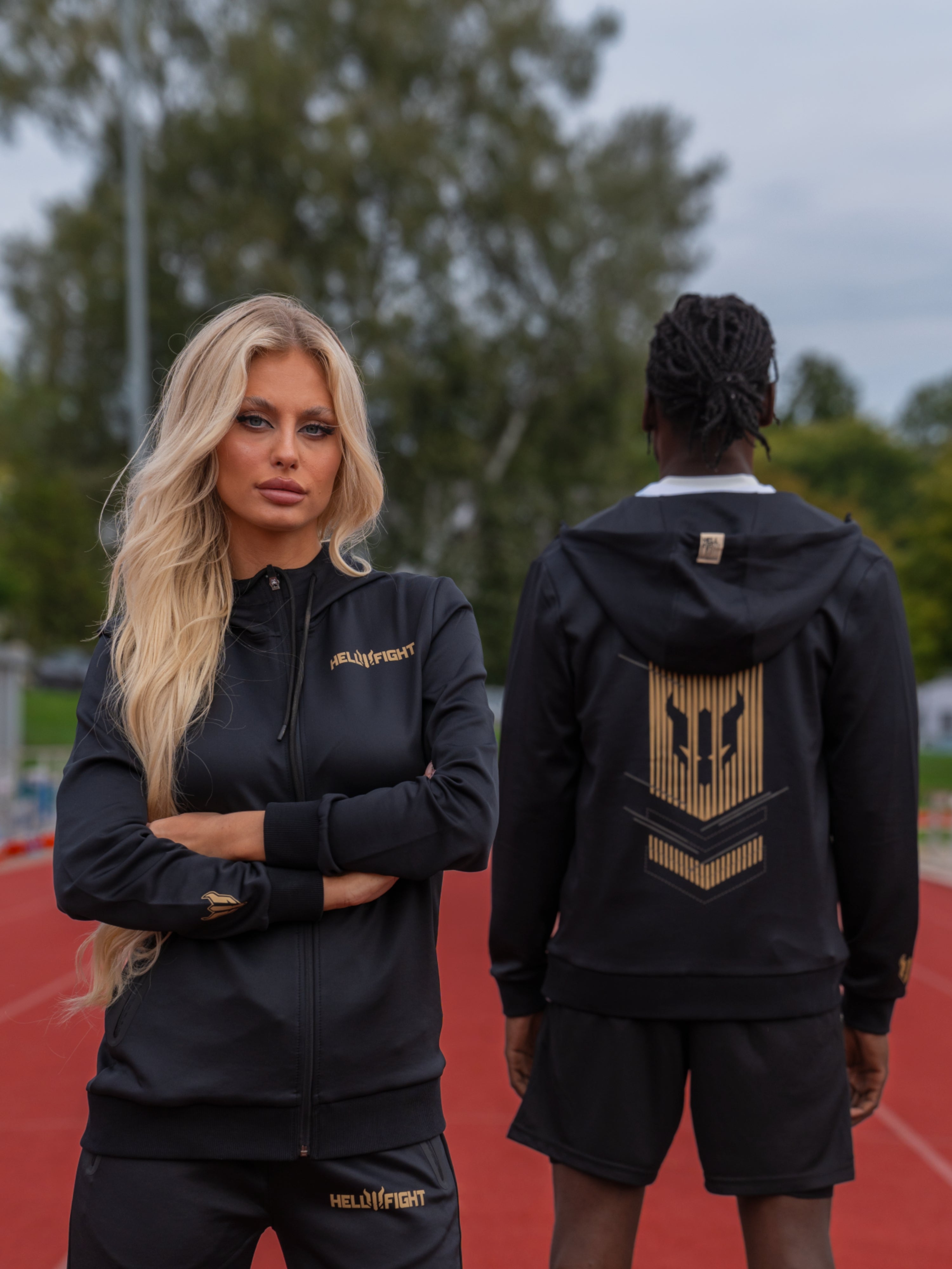 HELL FIGHT Reflective Tracksuit Zip Hoodie