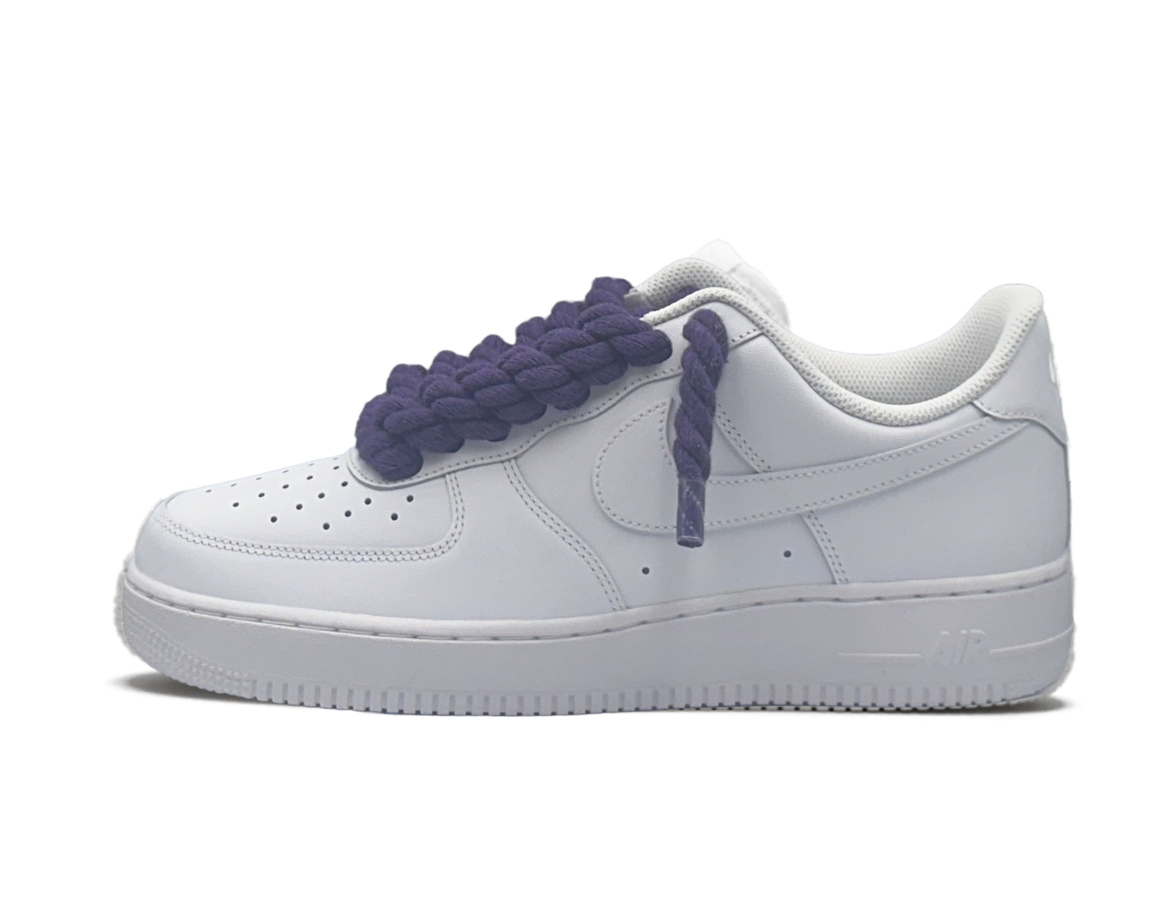 Nike Air Force 1 Low ‘07 White / Purple Rope Laces - OnSize