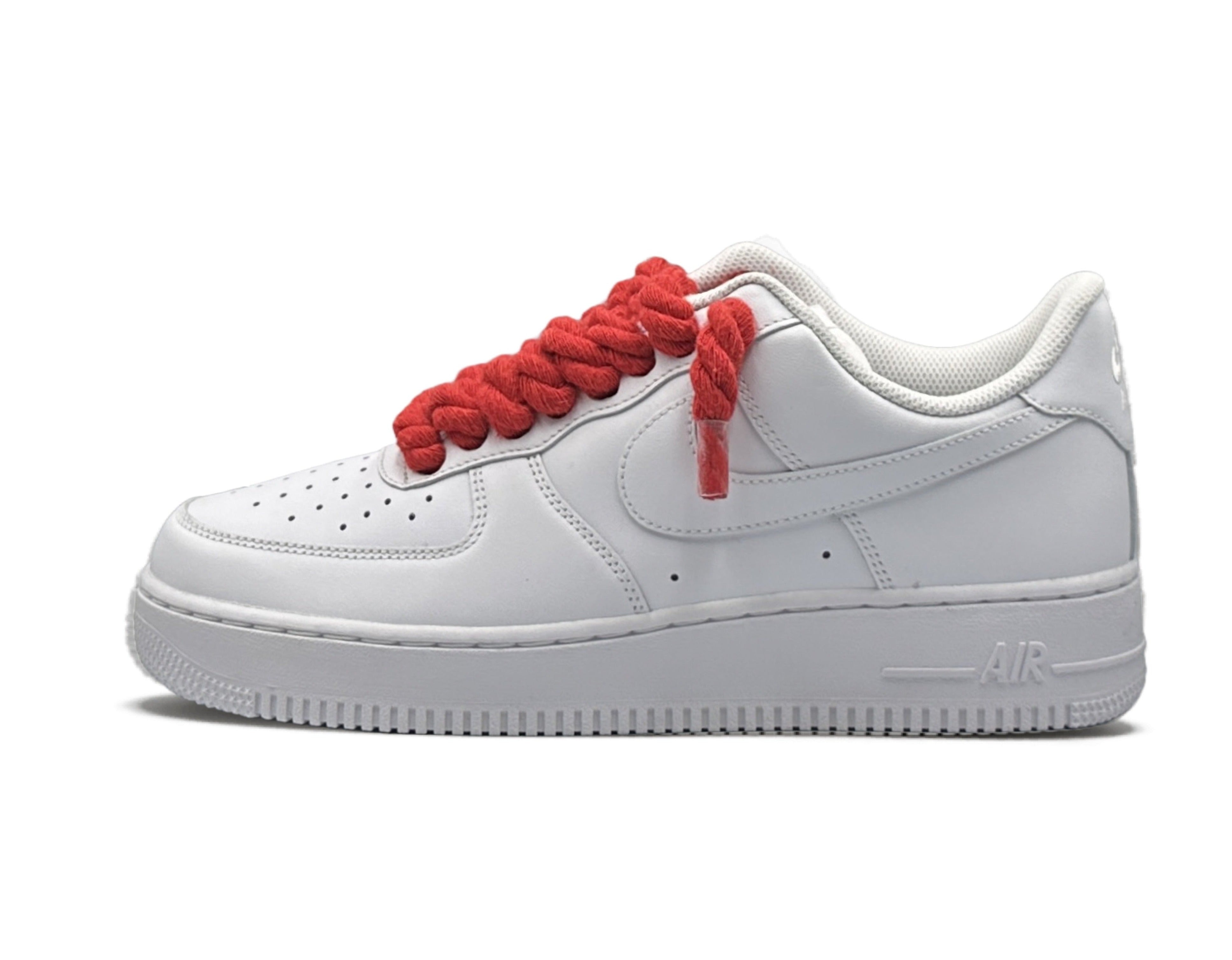 Nike Air Force 1 Low ‘07 White / Red Rope Laces - OnSize