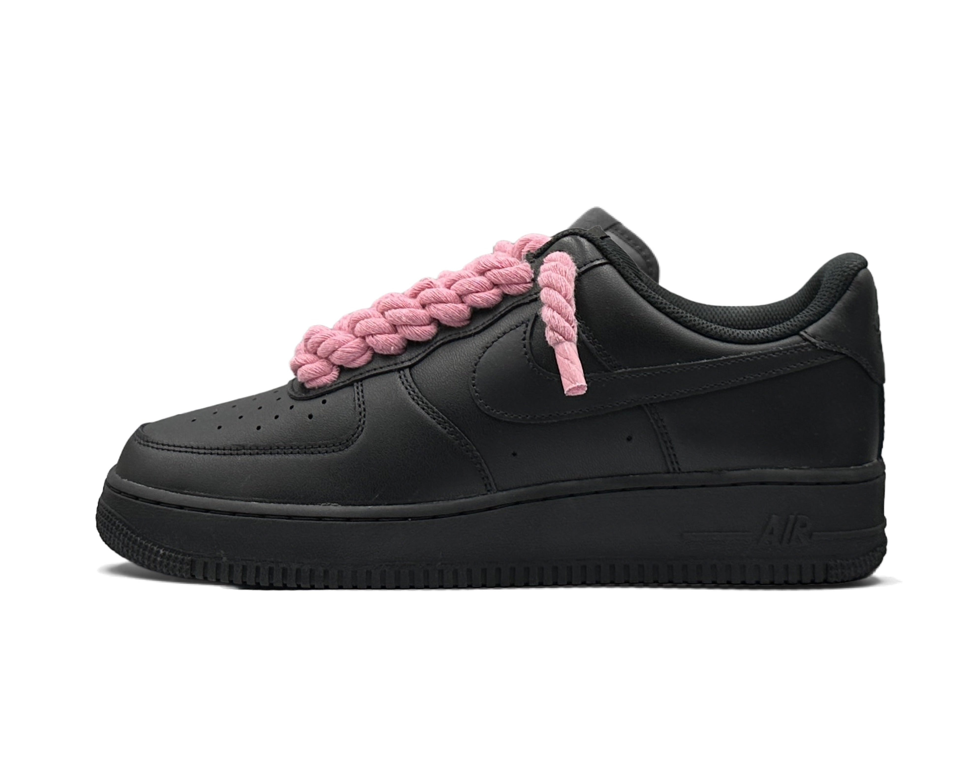 Nike Air Force 1 Low ‘07 Black / Pink Rope Laces - OnSize