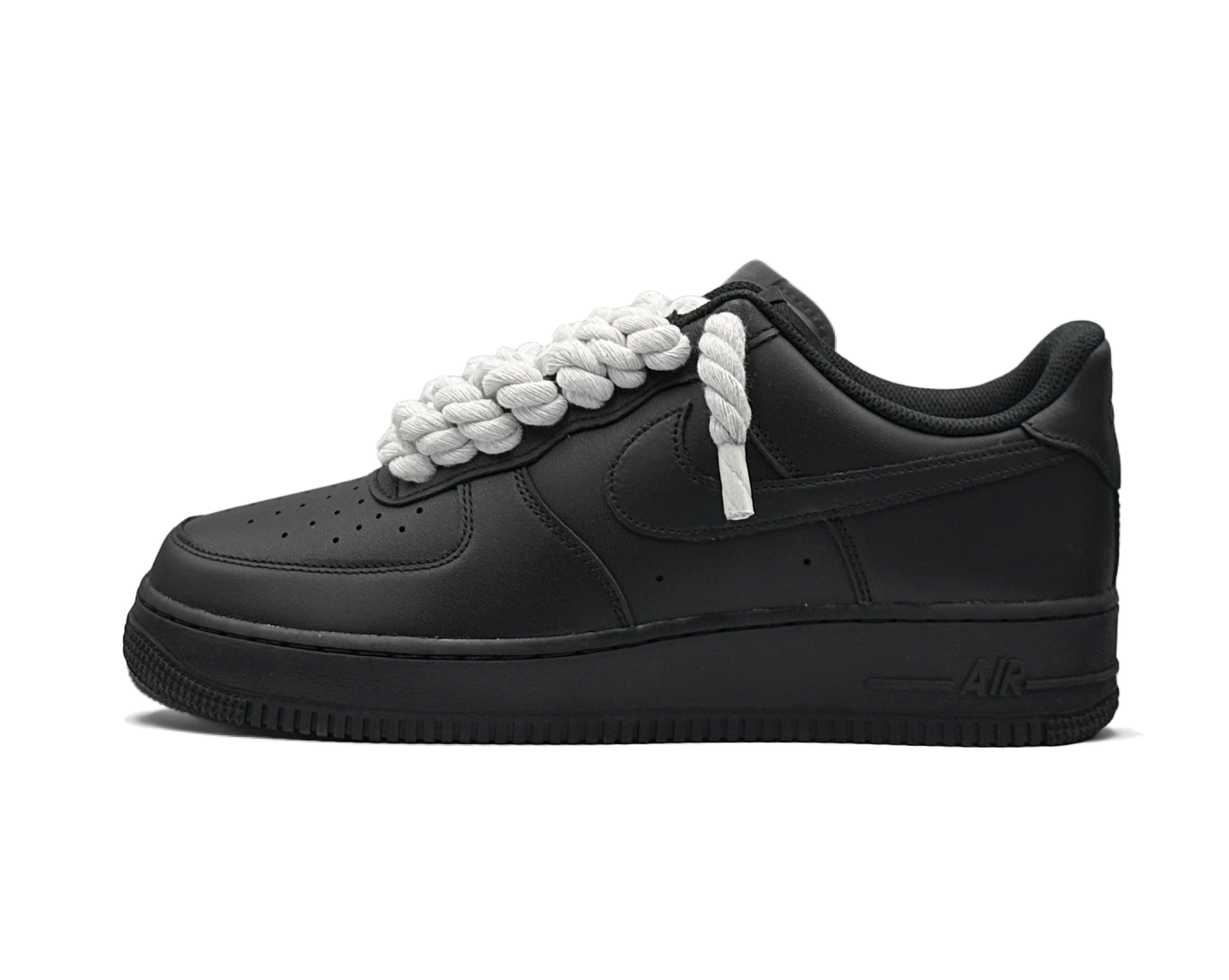 Nike Air Force 1 Low ‘07 Black / White Rope Laces - OnSize
