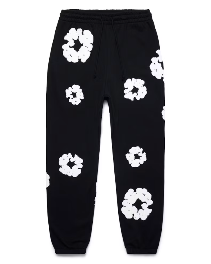 Denim Tears The Cotton Wreath Sweatpants Black - OnSize