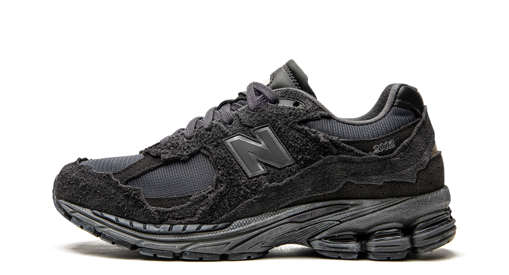 New Balance 2002R Protection Pack Phantom – oldalnézet, fekete és szürke suede panelek