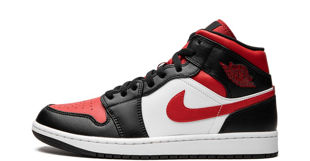 Jordan 1 Mid White Black Red