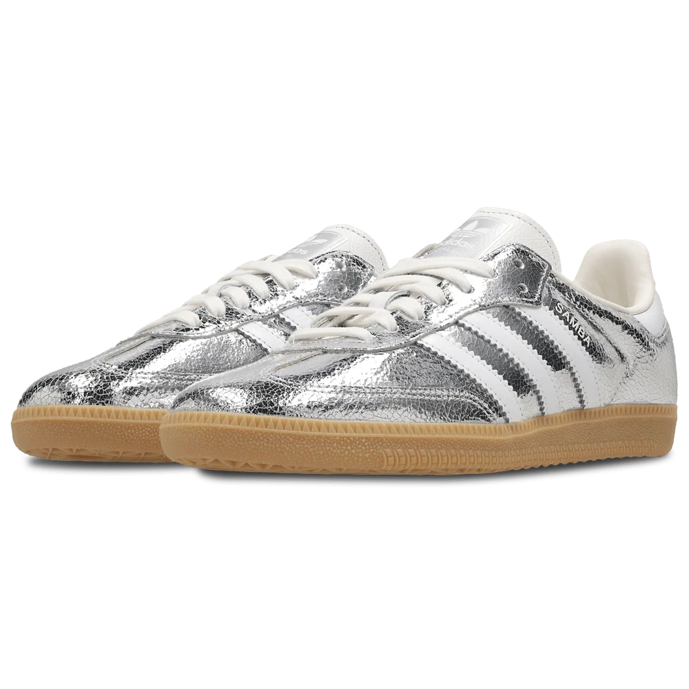 adidas Samba OG Silver Metallic Cracked Leather - OnSize