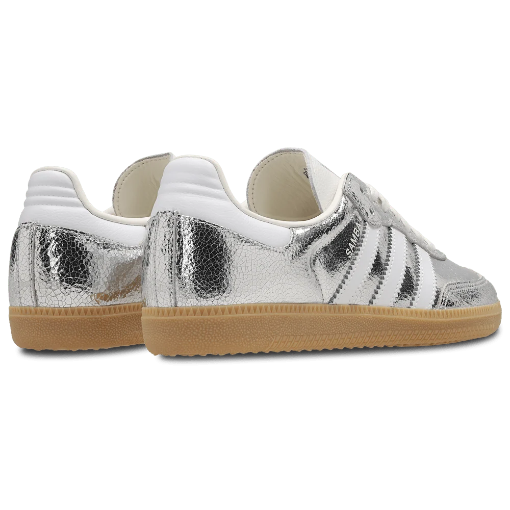 adidas Samba OG Silver Metallic Cracked Leather - OnSize