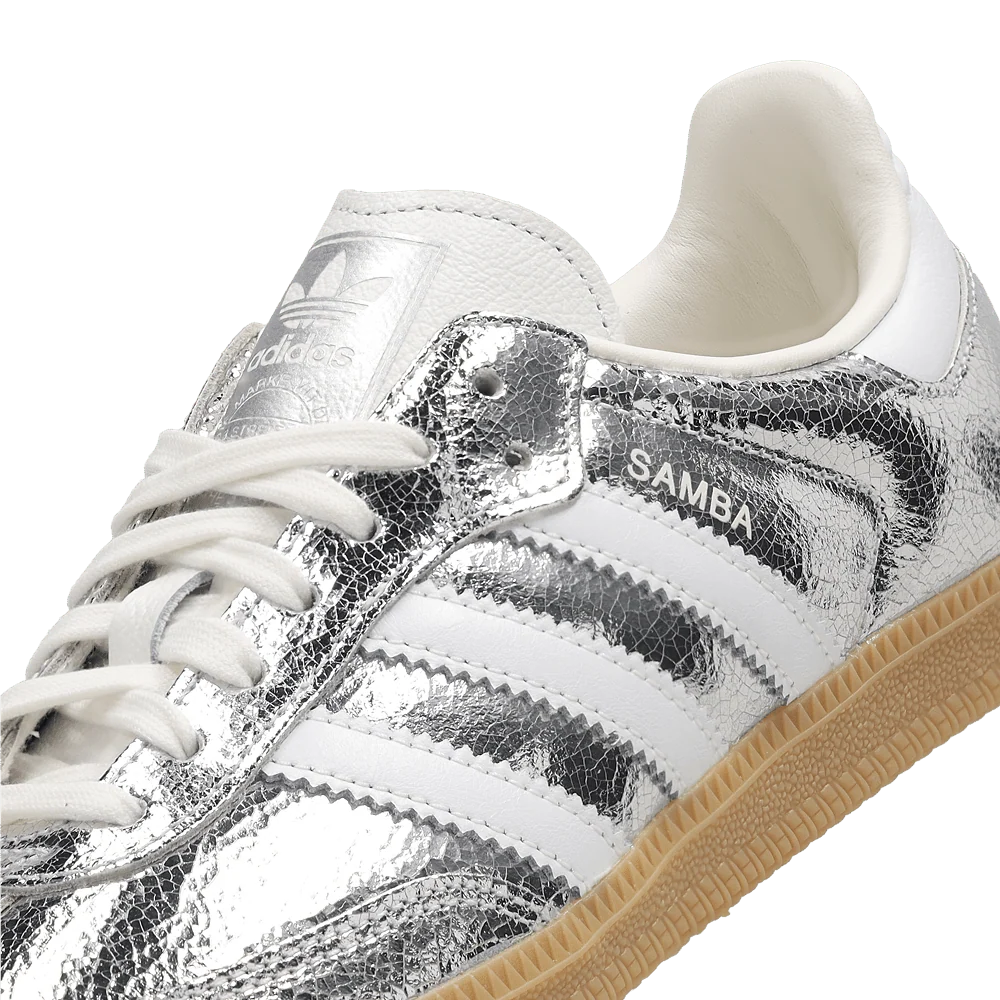 adidas Samba OG Silver Metallic Cracked Leather - OnSize