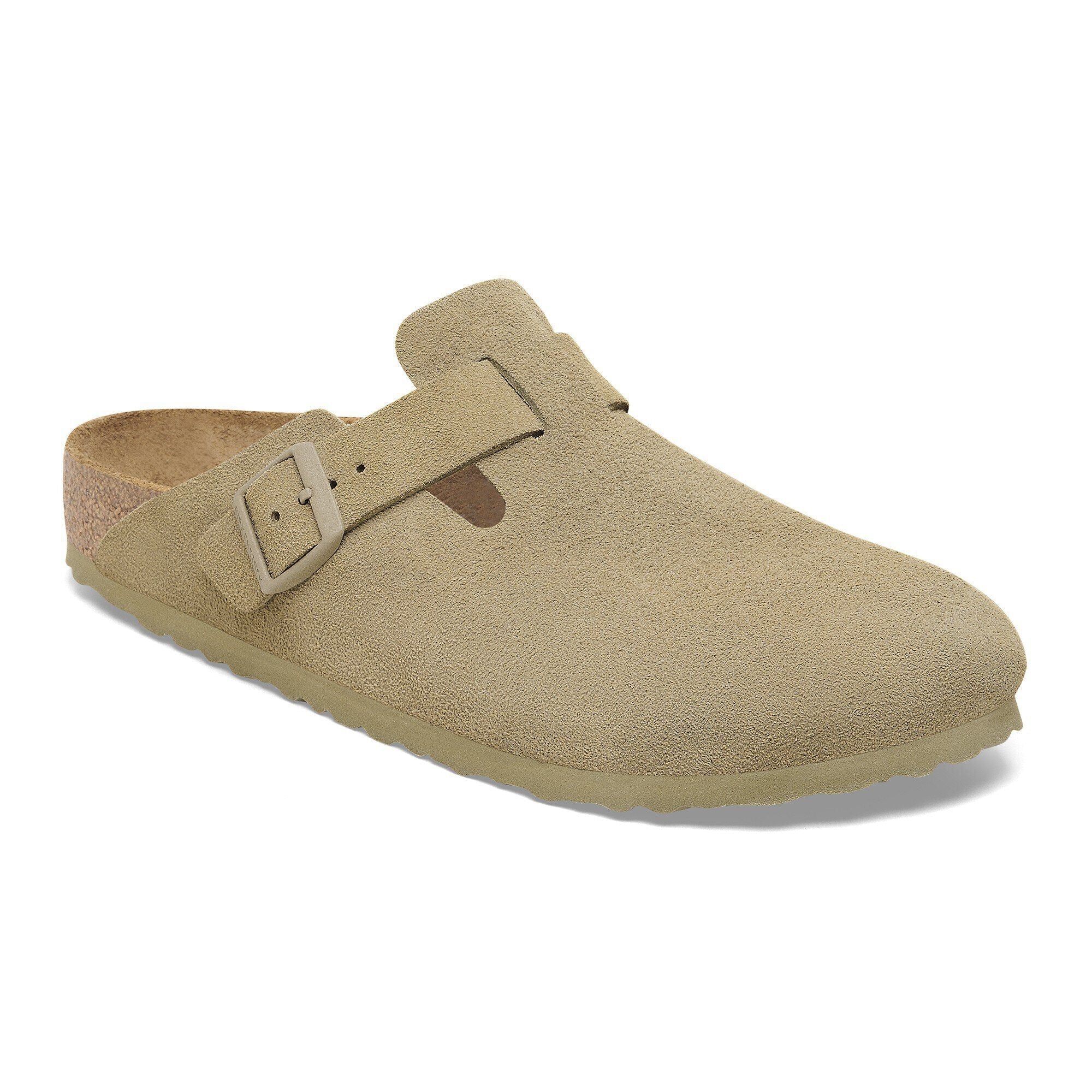 Birkenstock Boston Suede Faded Khaki - OnSize