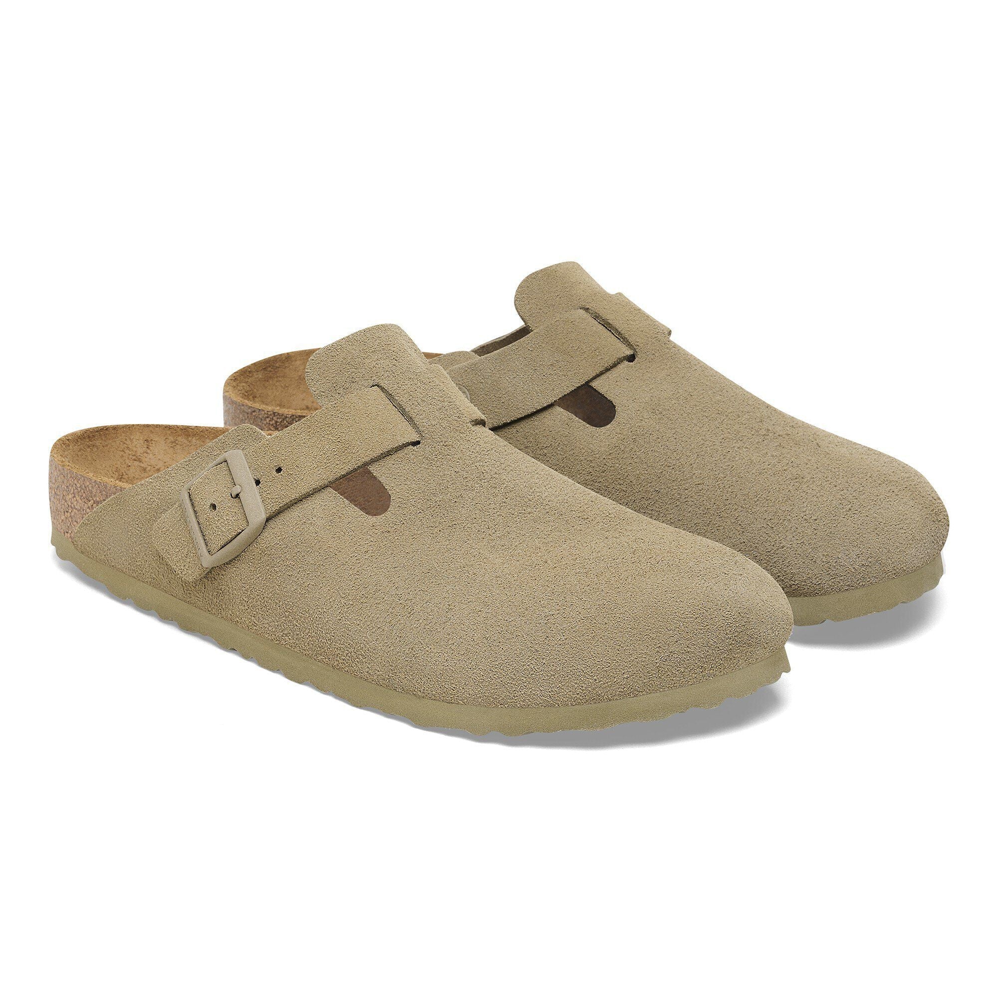 Birkenstock Boston Suede Faded Khaki - OnSize