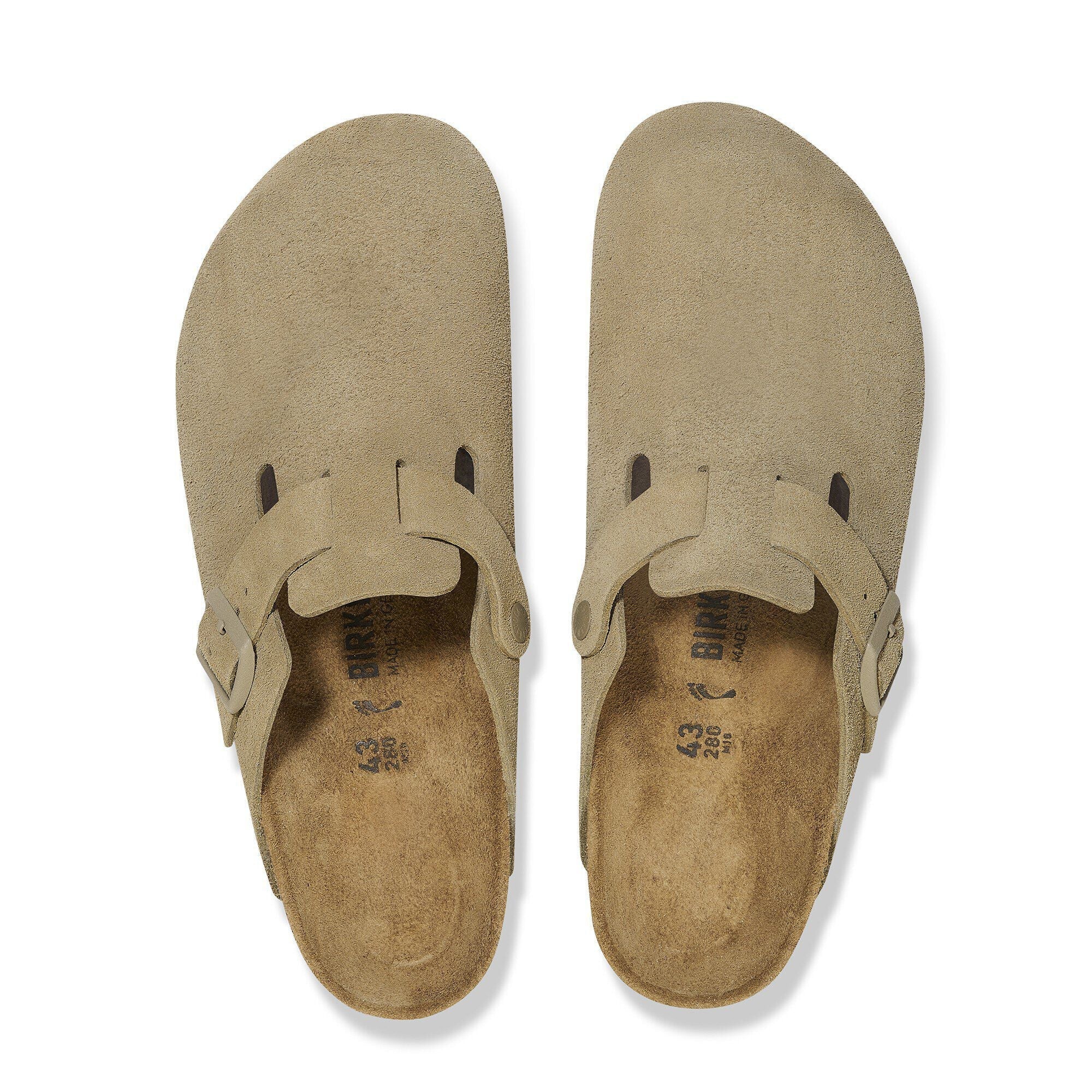 Birkenstock Boston Suede Faded Khaki - OnSize