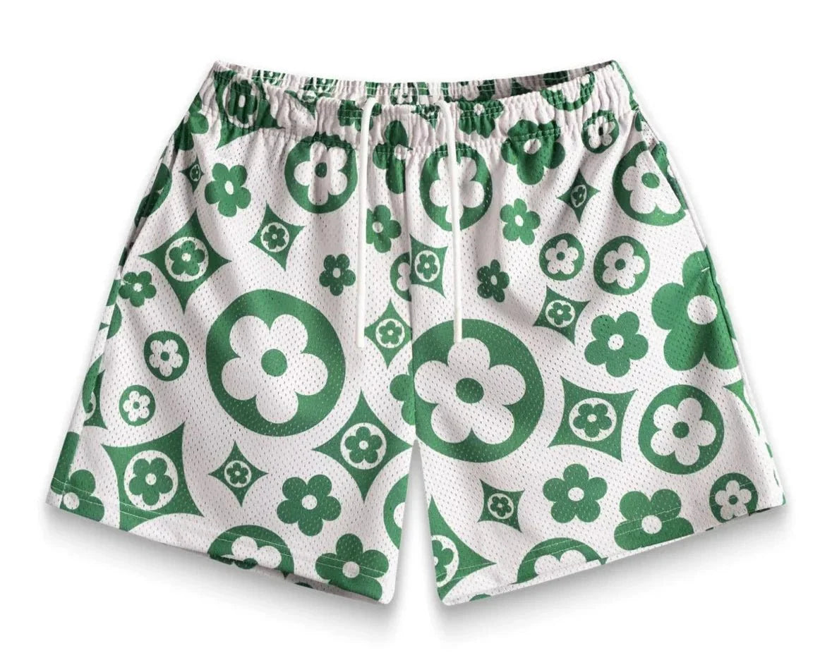 Bravest Studios Flower Shorts Green - OnSize