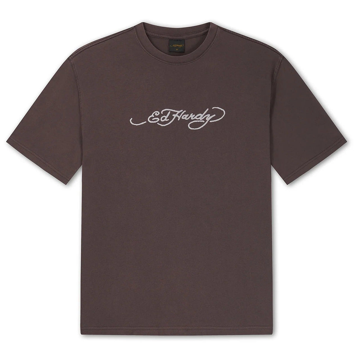 Ed Hardy Webbed Skull Graphic Relaxed T-Shirt Brown - OnSize