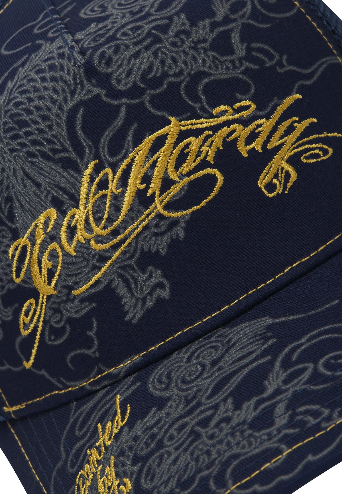 Ed Hardy Outline Dragons 5 Panel Navy Trucker Cap - OnSize
