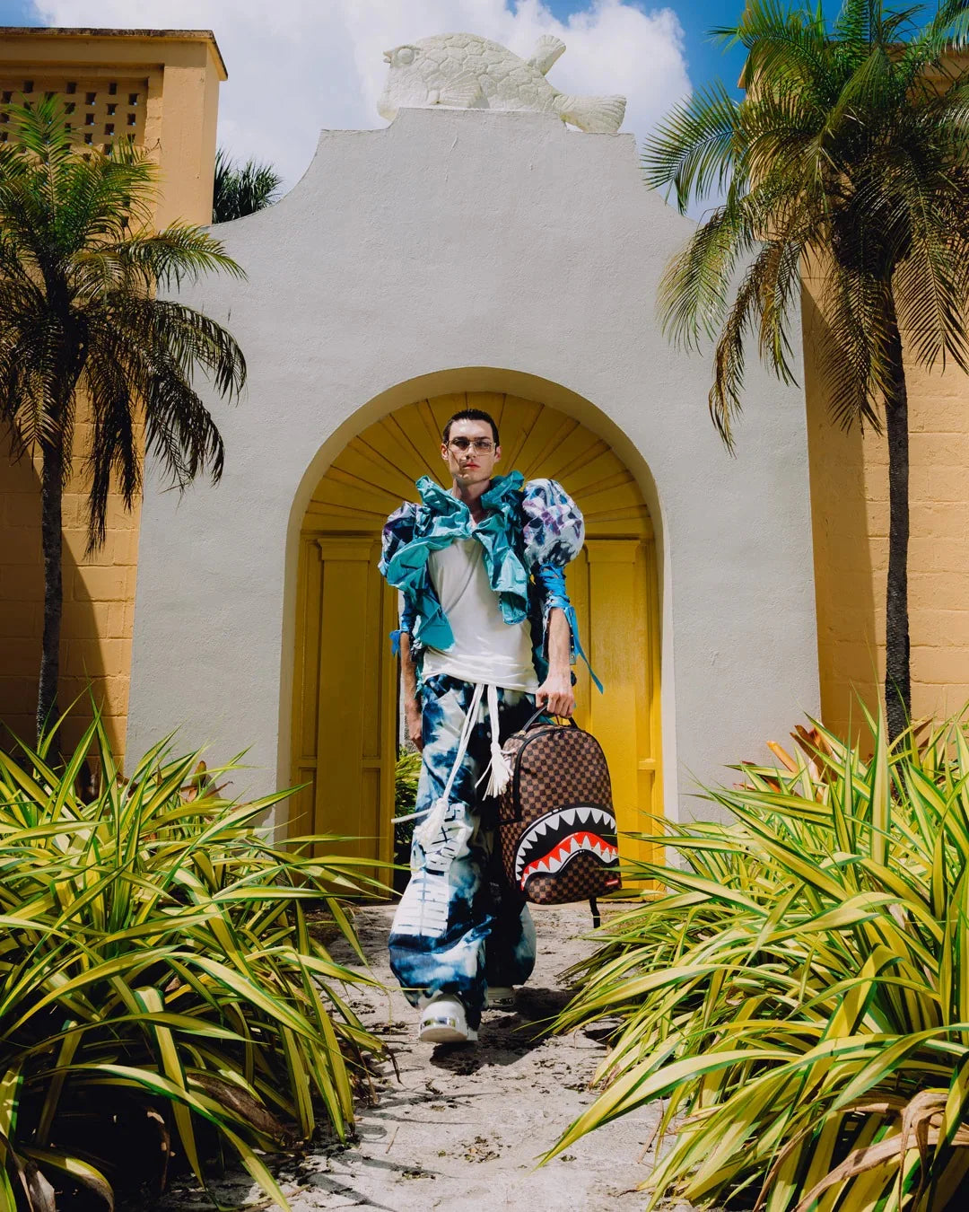 Sprayground Sharks In Paris WTF Bubble Brown Check Backpack