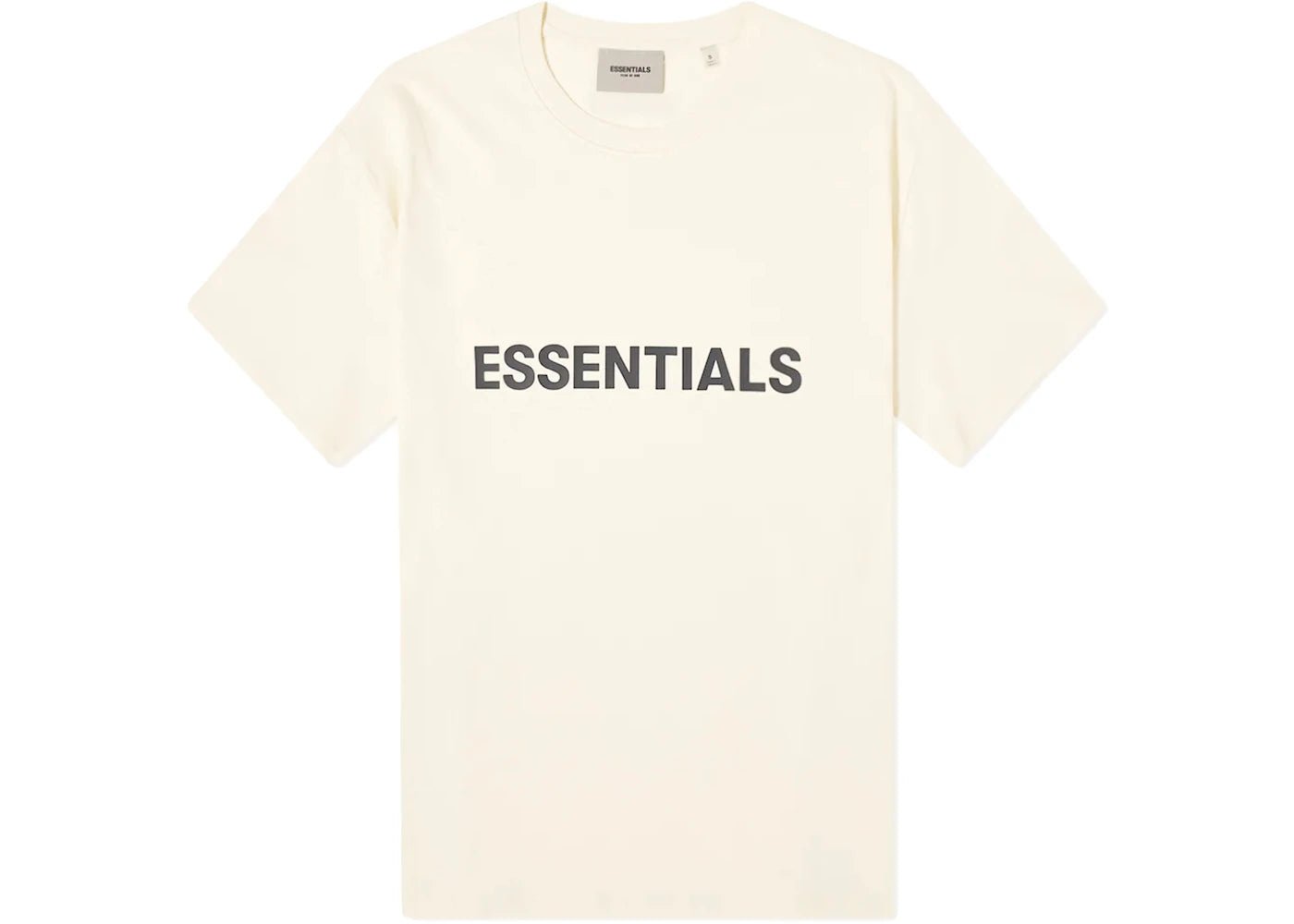 Fear of God Essentials Boxy T-Shirt Applique Logo (SS20) Butter Cream - OnSize