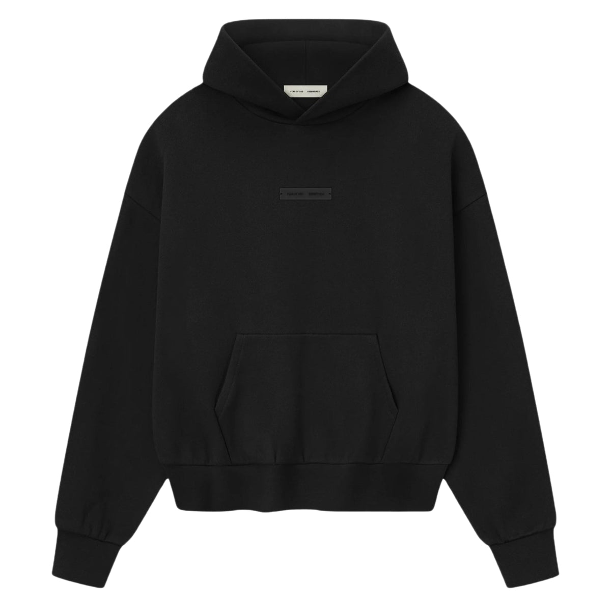 Fear of God Essentials Classic Fleece Hoodie Jet Black (FW25) - OnSize