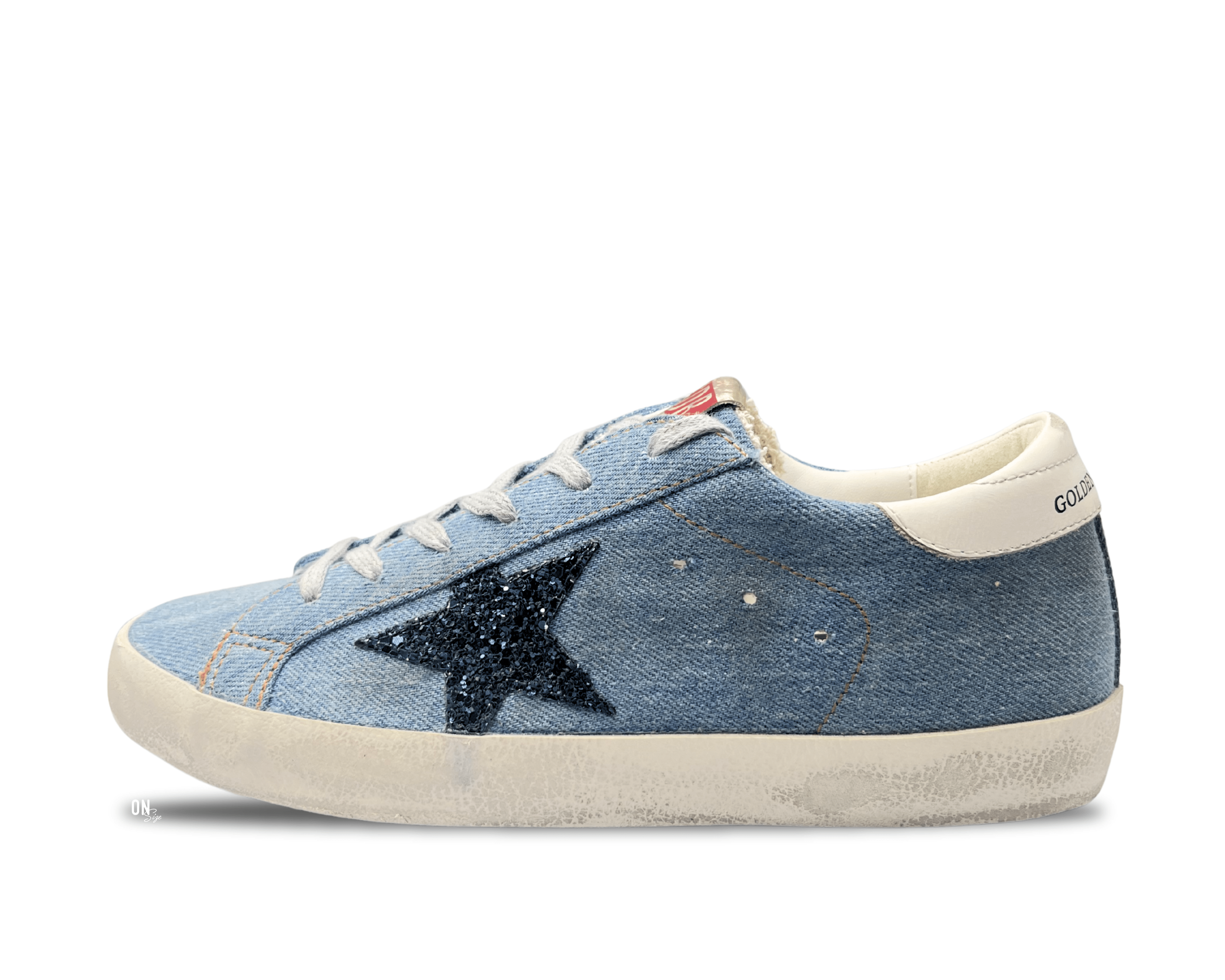 Golden Goose Super - Star Private Edition Denim Navy Glitter Star - OnSize