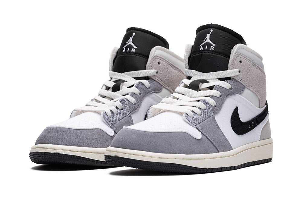 Jordan 1 Mid SE Craft White Cement Grey Black - OnSize