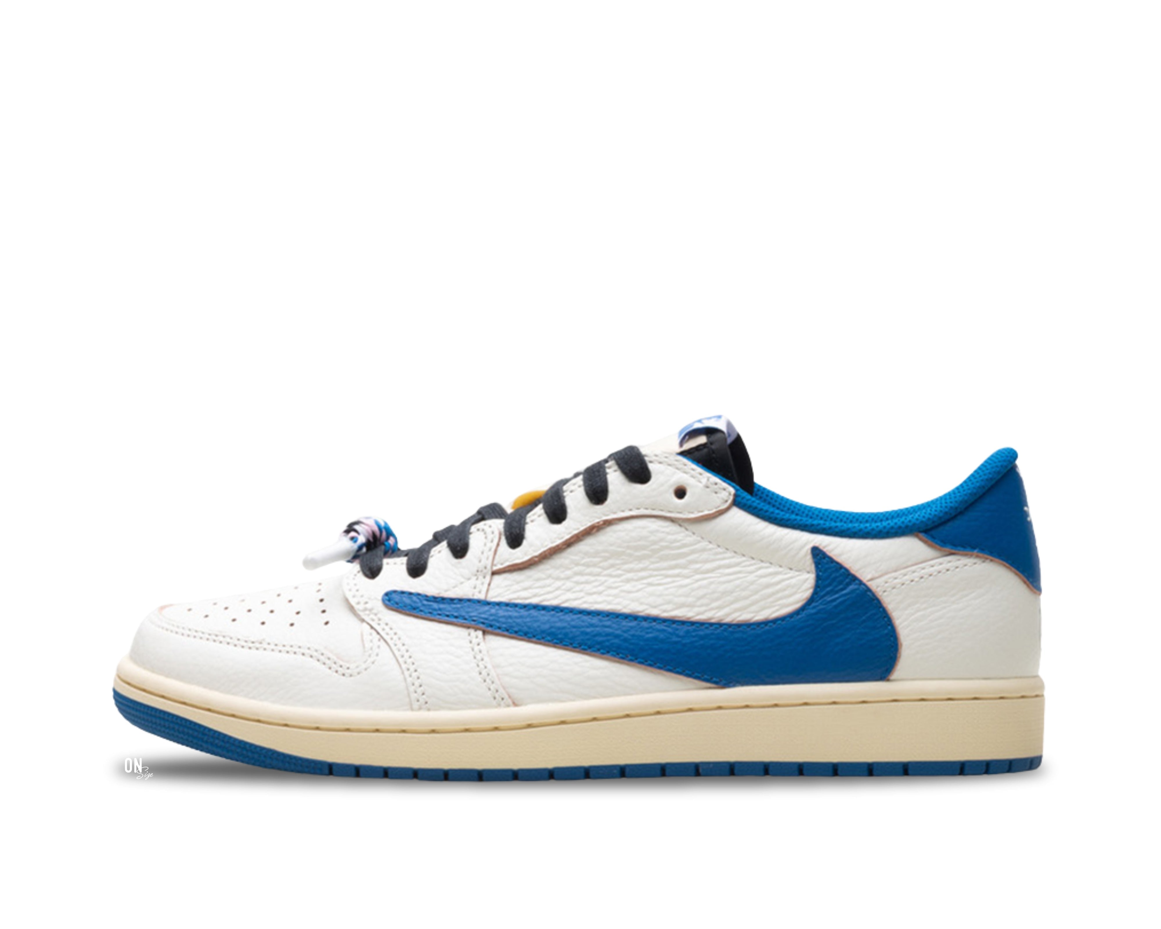 f*7様 Scott×Fragment×Nike Air Jordan 1 26 Jordan 1 Retro Low OG SP Fragment x Travis Scott Sail Military Blue