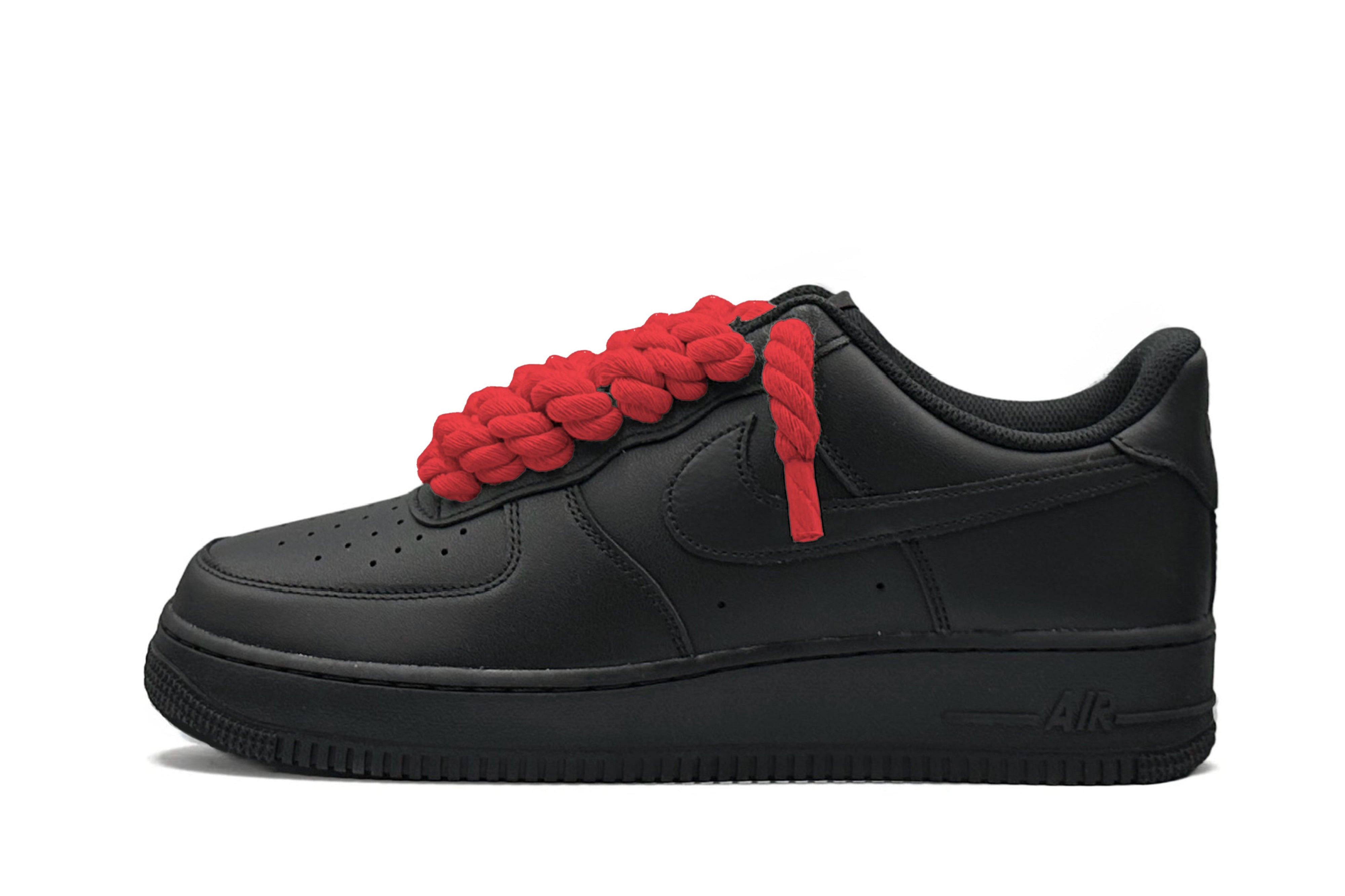 Nike Air Force 1 Low '07 Black / Red Rope Laces