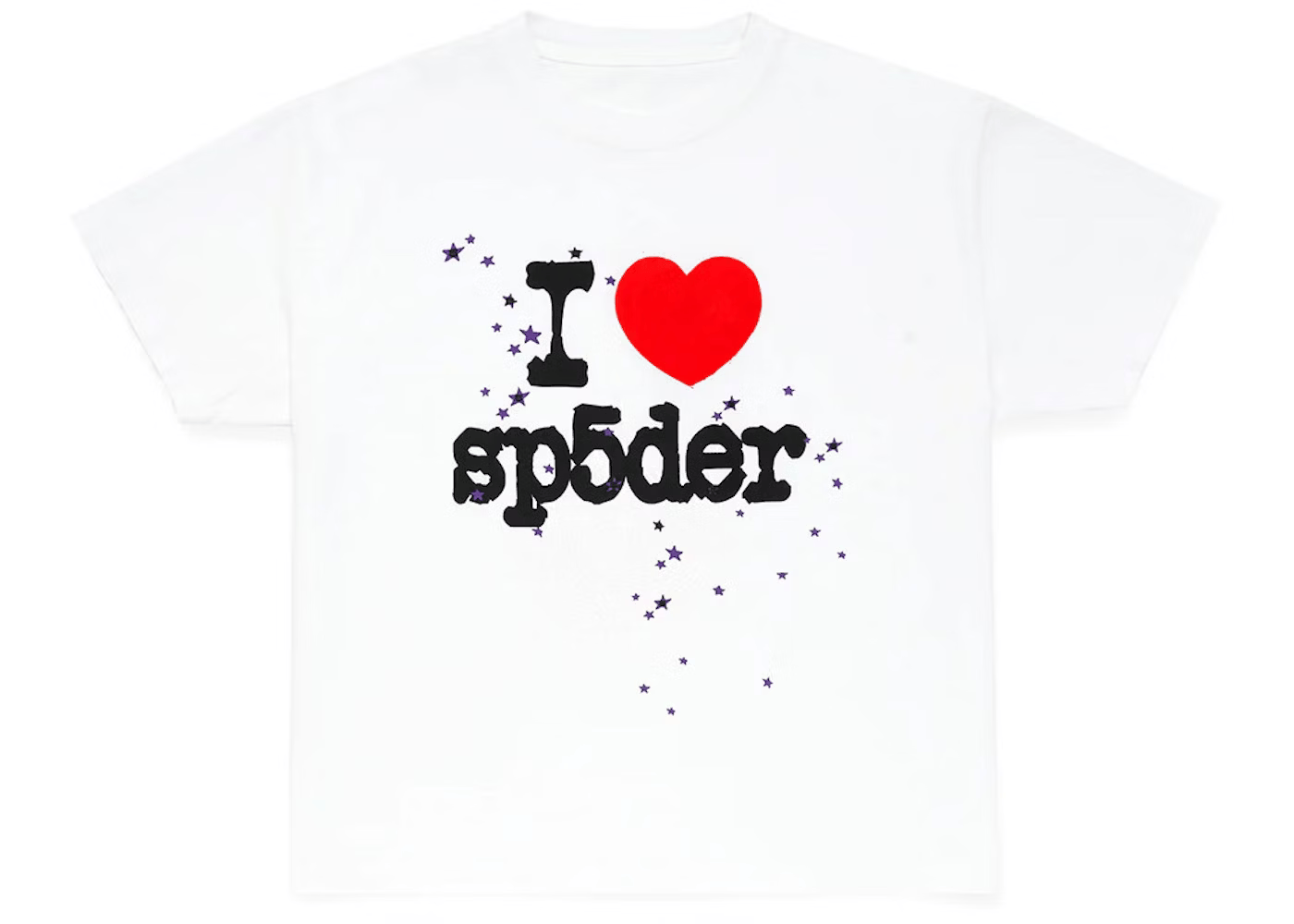 Sp5der I Heart SP5DER Baby Tee White - OnSize