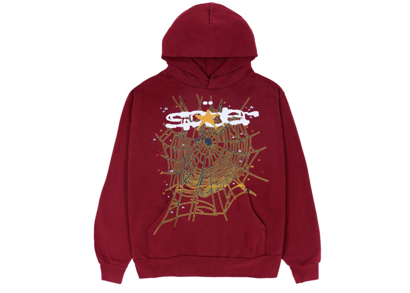 Sp5der Logo Hoodie Maroon - OnSize