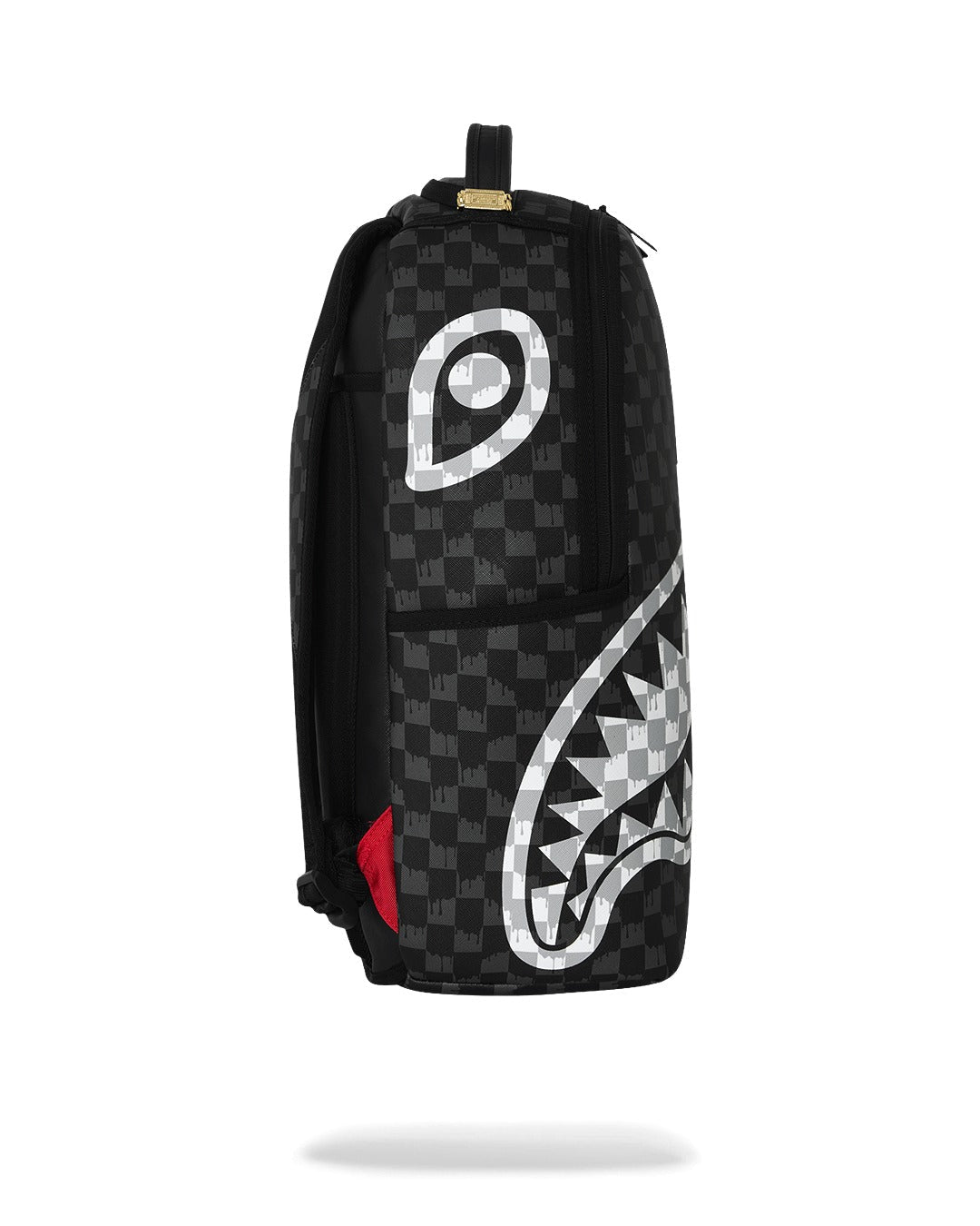 Sprayground Black And White Drip Check Shark Backpack - OnSize