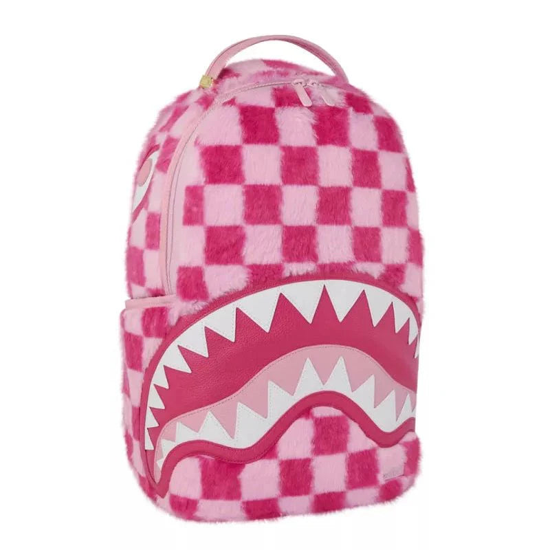 Sprayground Pink Fur Check Backpack - OnSize