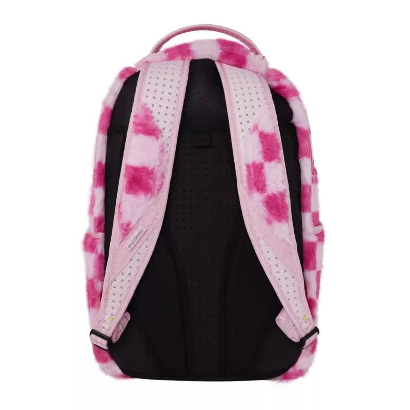 Sprayground Pink Fur Check Backpack - OnSize