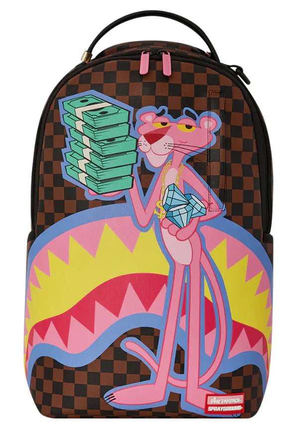 Sprayground Pink Panther Holding Money Stack Backpack - OnSize