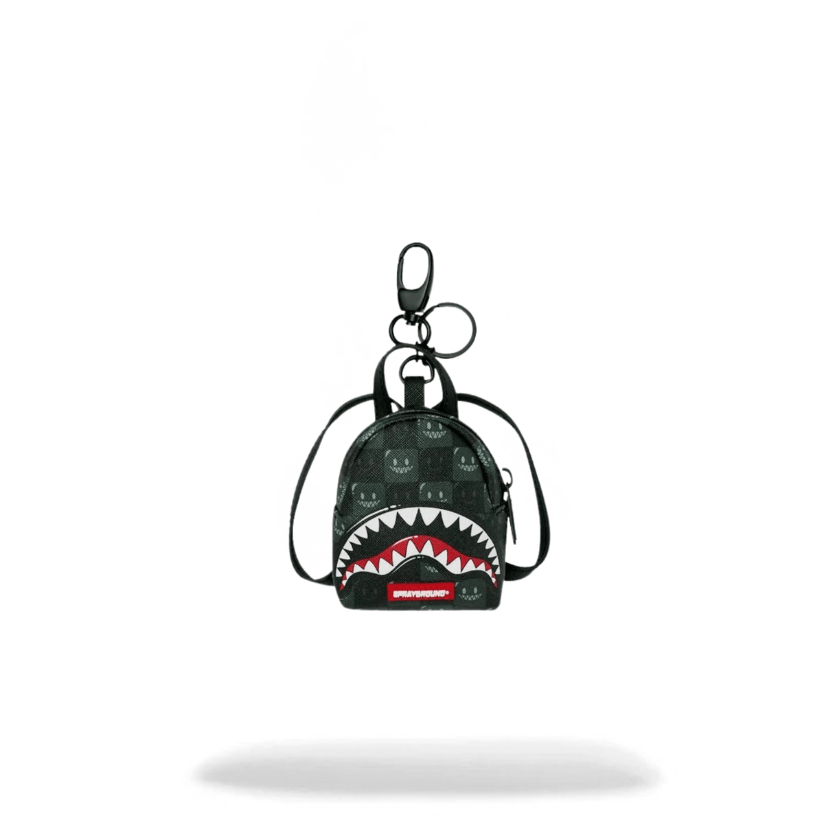 Sprayground Sharks In Paris WTF Bubbly Black Check Keychain - OnSize
