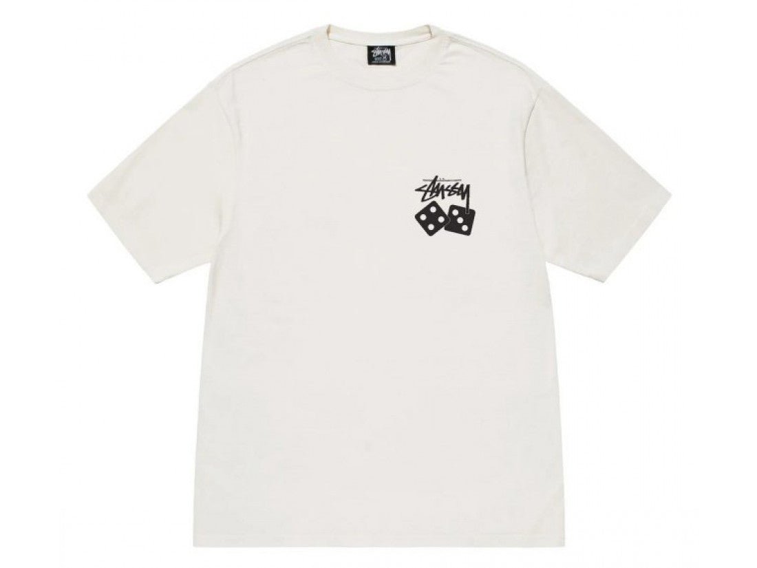 Stussy Pigment Dyed Dice Tee White - OnSize