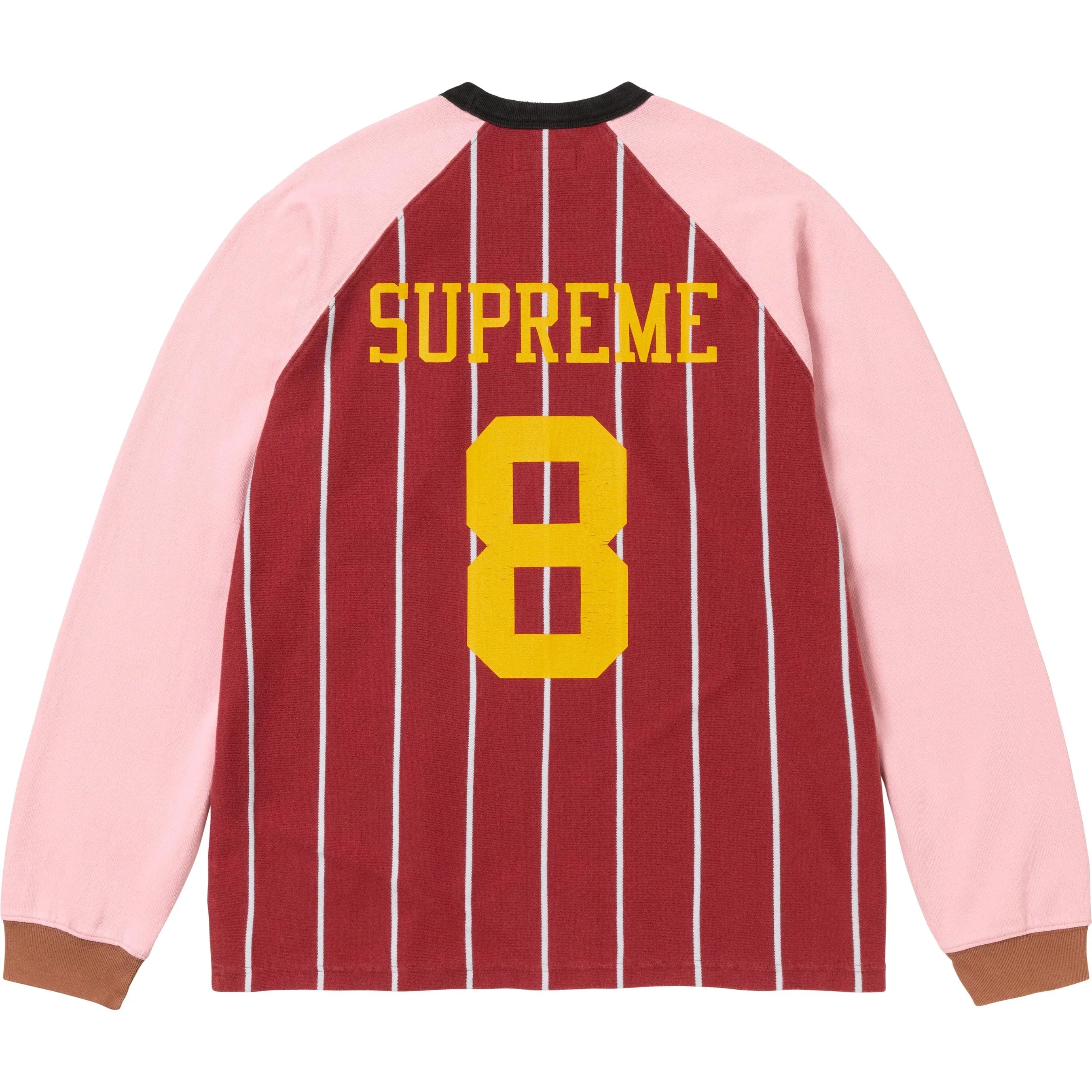 Supreme Stripe Raglan L/S Top Maroon - OnSize