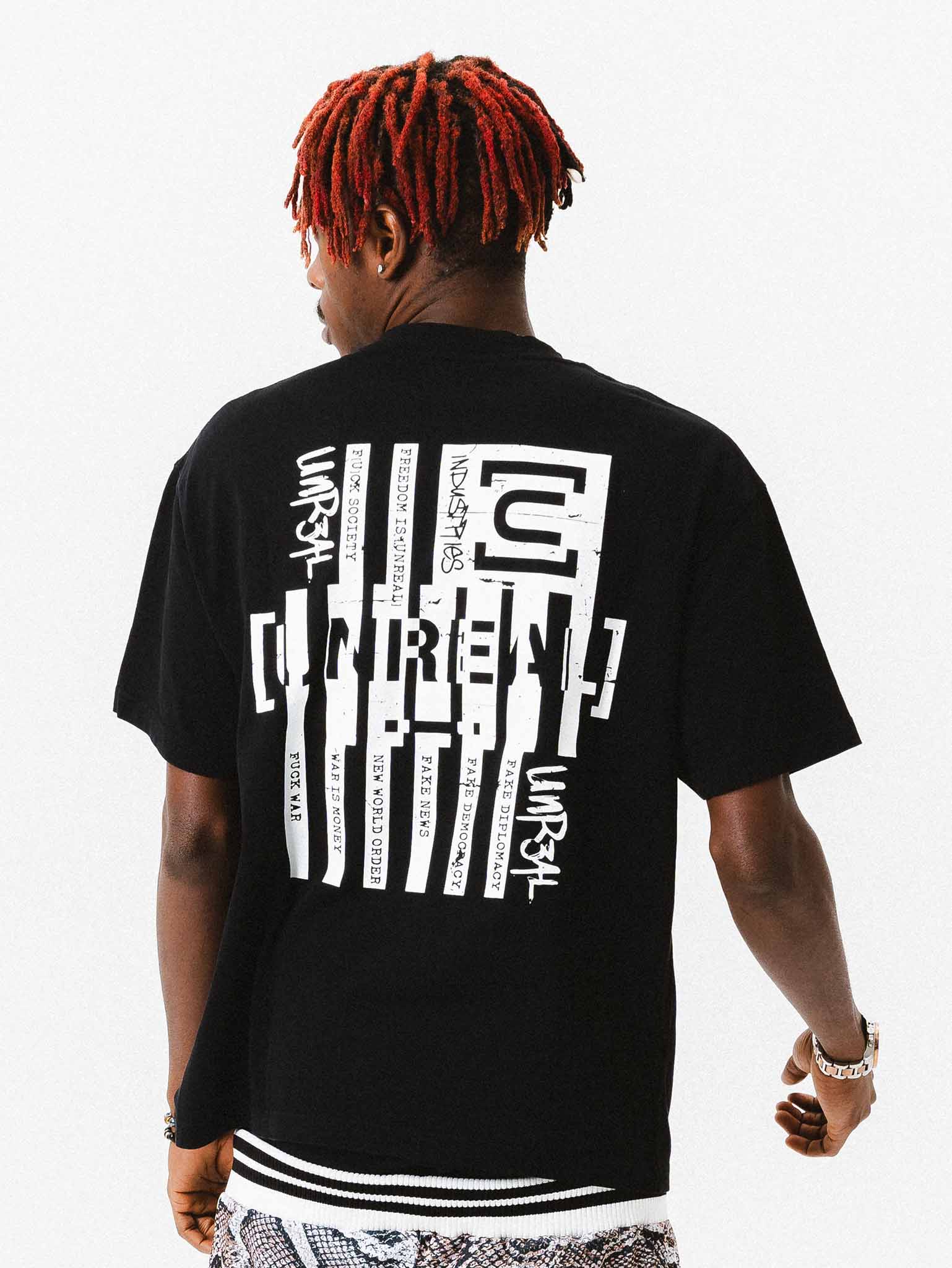 UNREAL FLAG Tee Jet Black - OnSize