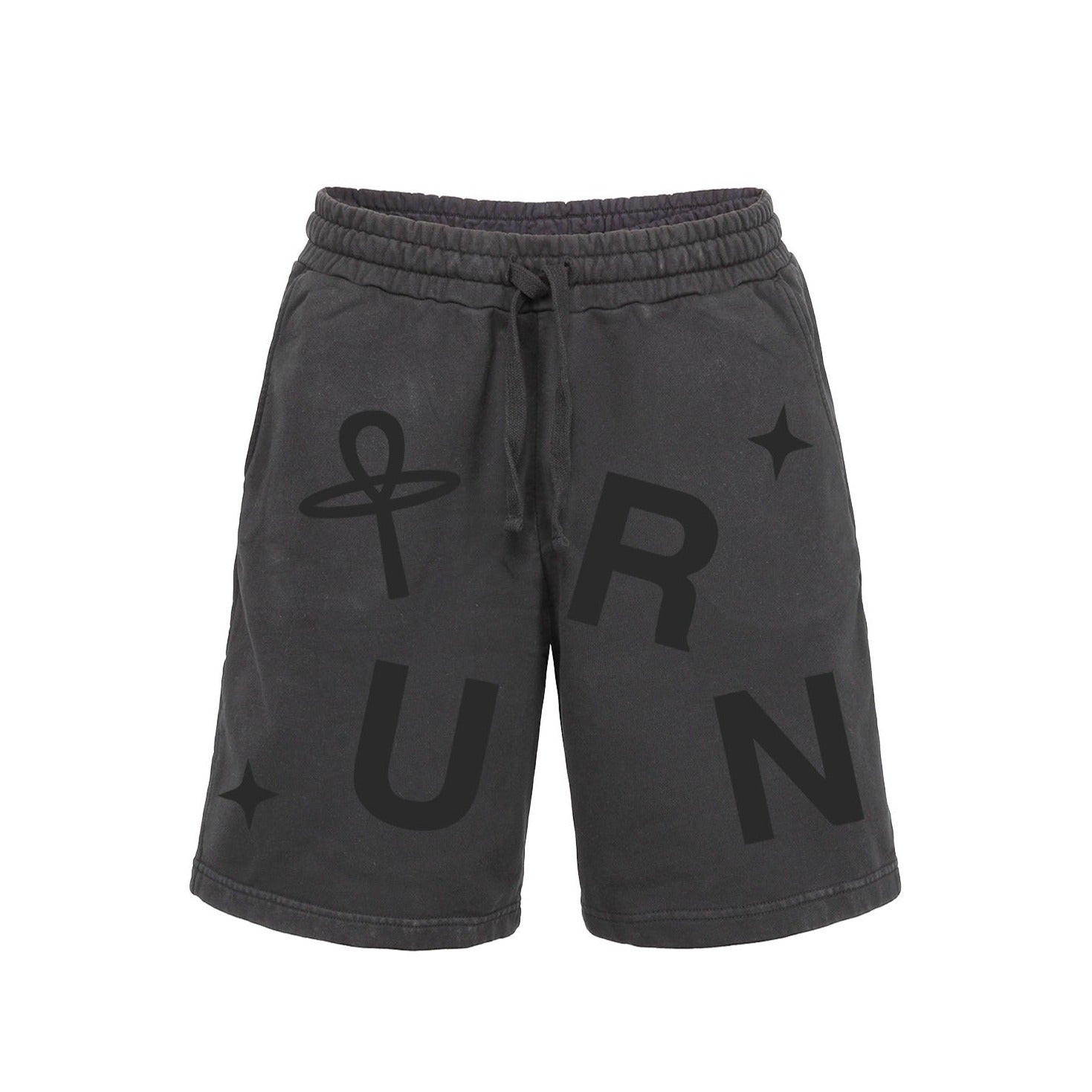 UNREAL Letters Short Washed Black - OnSize