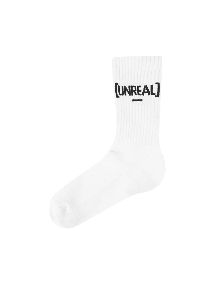 UNREAL - White/Black logo Socks - OnSize